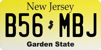 NJ license plate B56MBJ
