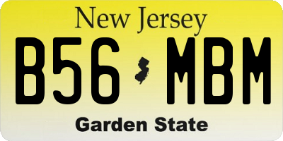 NJ license plate B56MBM