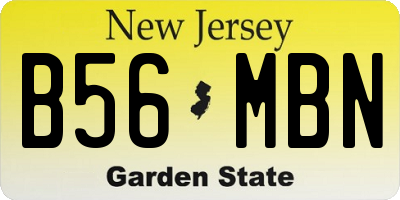 NJ license plate B56MBN
