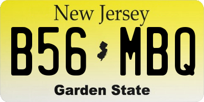 NJ license plate B56MBQ
