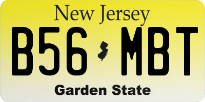 NJ license plate B56MBT