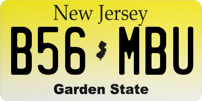 NJ license plate B56MBU