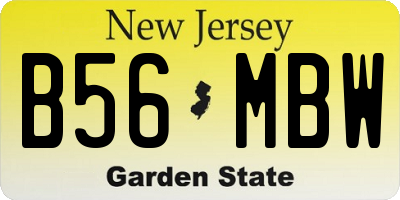 NJ license plate B56MBW