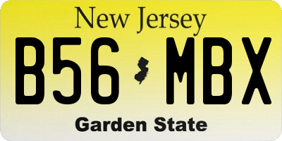 NJ license plate B56MBX