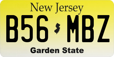 NJ license plate B56MBZ