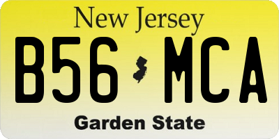 NJ license plate B56MCA