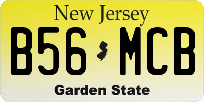NJ license plate B56MCB