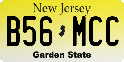 NJ license plate B56MCC