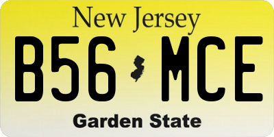NJ license plate B56MCE