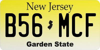 NJ license plate B56MCF
