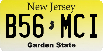 NJ license plate B56MCI