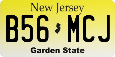 NJ license plate B56MCJ