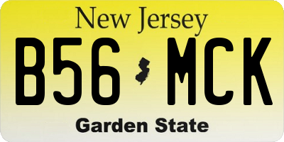 NJ license plate B56MCK