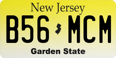 NJ license plate B56MCM