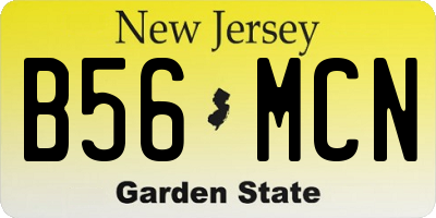 NJ license plate B56MCN