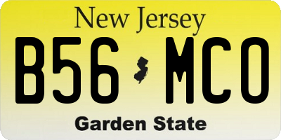 NJ license plate B56MCO