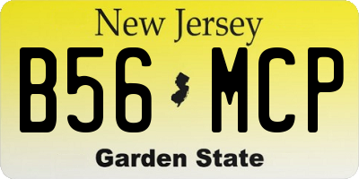 NJ license plate B56MCP