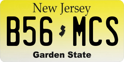 NJ license plate B56MCS