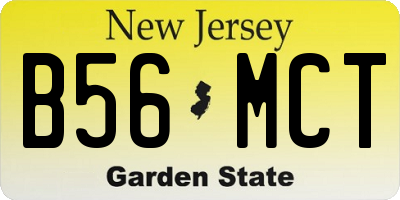 NJ license plate B56MCT