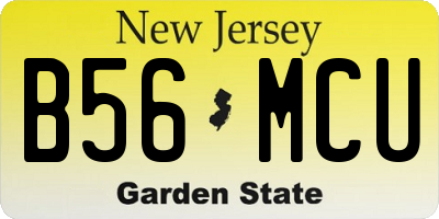 NJ license plate B56MCU