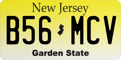 NJ license plate B56MCV