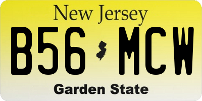NJ license plate B56MCW