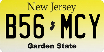 NJ license plate B56MCY
