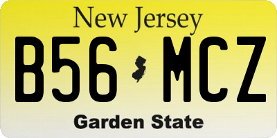 NJ license plate B56MCZ