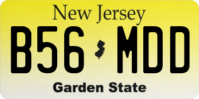 NJ license plate B56MDD