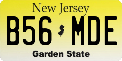 NJ license plate B56MDE