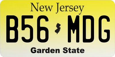 NJ license plate B56MDG