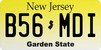 NJ license plate B56MDI