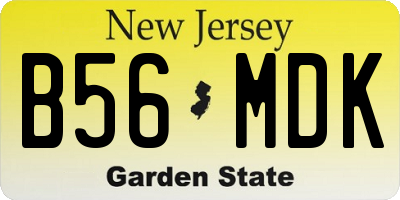 NJ license plate B56MDK