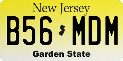 NJ license plate B56MDM