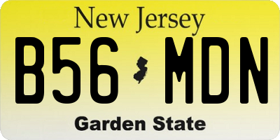 NJ license plate B56MDN