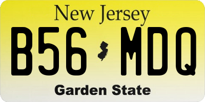 NJ license plate B56MDQ