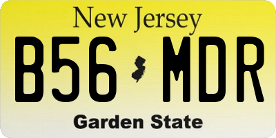NJ license plate B56MDR