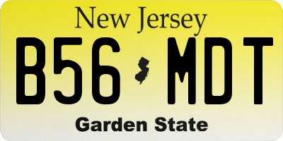NJ license plate B56MDT