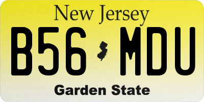 NJ license plate B56MDU