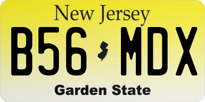 NJ license plate B56MDX