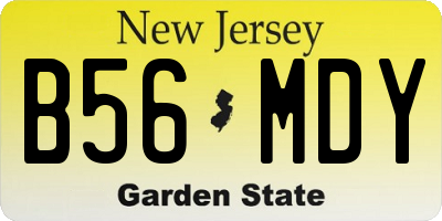 NJ license plate B56MDY