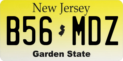 NJ license plate B56MDZ
