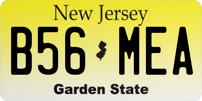 NJ license plate B56MEA