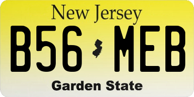 NJ license plate B56MEB