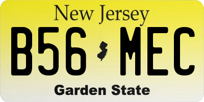 NJ license plate B56MEC