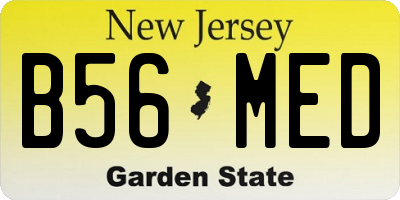 NJ license plate B56MED