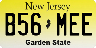 NJ license plate B56MEE