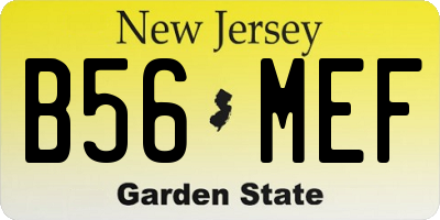NJ license plate B56MEF