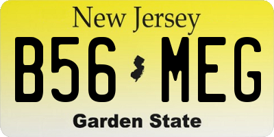 NJ license plate B56MEG