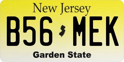 NJ license plate B56MEK